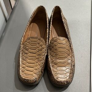 Donald J. Pliner Brown Snake Print Loafers